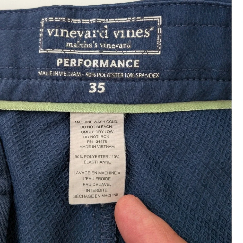 Vineyard Vines Performance‎ On-The-Go Shorts Mens 35 Navy Stretch 7.5 Golf